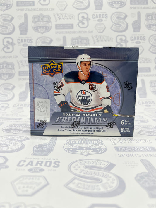 2021/22 Upper Deck Credentials Hockey Hobby Box